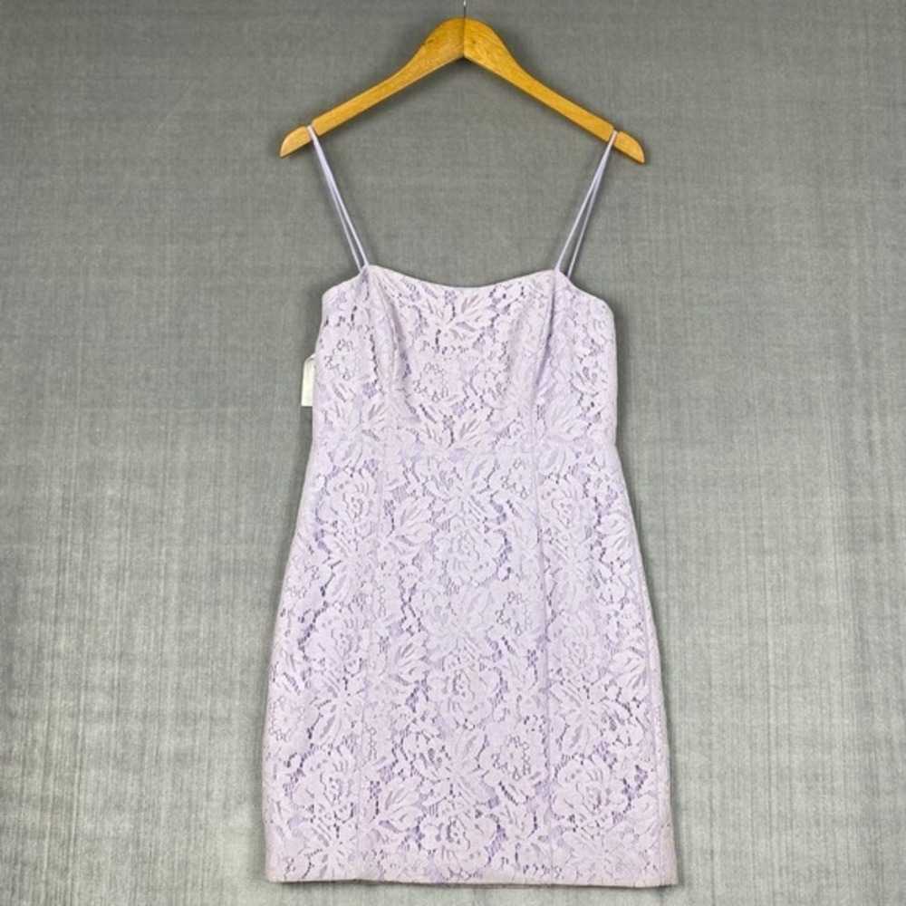Fame and Partners Dress Womens 6 Pastel Lavender‎ Crochet Lace Sorority Rush